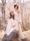 Katie Gown • Girls Lace Gown • Vintage Gown • Nightgown • Chemise • Off The Shoulder • Bohemian Style Dress • Renaissance Gown • by Sew Trendy