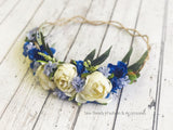 Lavender Blue Floral Crown • Organic Crown • Bohemian Crown • Lavender Crown • Flower Girl Crown • Wedding Crown • Photo Shoot Crown | Ready to Ship • by Sew Trendy
