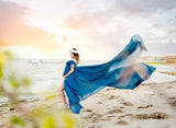 Mallory Gown • Long Flowing Off the Shoulder Short Sleeve Sheer Chiffon Straight Top Maternity Gown • by Sew Trendy