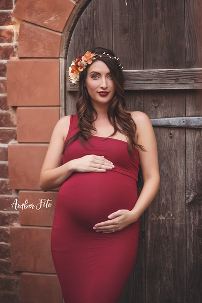 Anita Gown • One Shoulder Gown • Fitted Gown • Pregnancy Gown • Slim Fit Maternity Gown • Wedding Gown • Party Gown • Holiday Dress • by Sew Trendy
