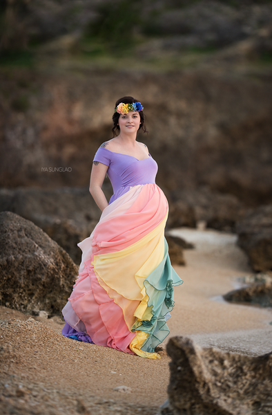 HOPE Gown {pastel tones}  Rainbow Baby Line • Rainbow Maternity Gown • Multi-layer Chiffon Dress • Maternity Dress • Chiffon Maternity Gown • Rainbow Pregnancy Gown • by Sew Trendy