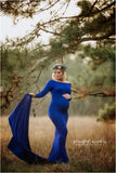 Krysten Gown • Boat Neck Slim Fit Maternity Gown • Long Sleeved Slim Dress • Droop Back Gown • by Sew Trendy