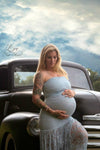 Marilyn Gown • Hand Made Maternity Gown • Lace Mermaid Style Sweetheart Maternity Gown • by Sew Trendy