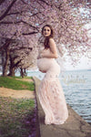 Marilyn Gown • Hand Made Maternity Gown • Lace Mermaid Style Sweetheart Maternity Gown • by Sew Trendy