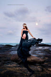 Marissa Gown • Long Flowing Sheer Chiffon Straight Top Maternity Gown • by Sew Trendy