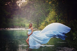 Marissa Gown • Long Flowing Sheer Chiffon Straight Top Maternity Gown • by Sew Trendy