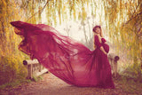 Marissa Gown • Long Flowing Sheer Chiffon Straight Top Maternity Gown • by Sew Trendy