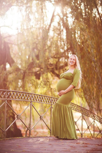 Milena Gown • Soft Knit Maternity Dress • Mermaid Style Gown • Sweetheart Maternity Gown • by Sew Trendy