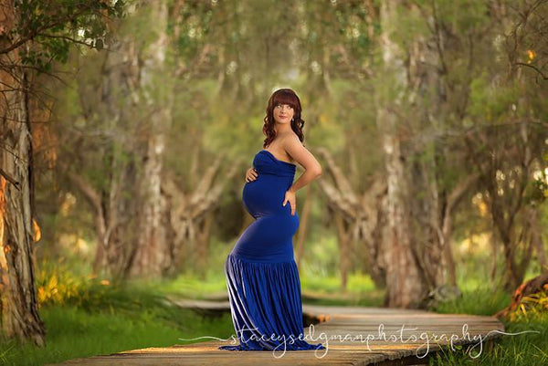 Milena Gown • Soft Knit Maternity Dress • Mermaid Style Gown • Sweetheart Maternity Gown • by Sew Trendy