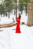 Priscilla Gown • Lace Maternity Gown • Priscilla Maternity Gown • Mermaid Style Maternity Gown • Long Sleeve Maternity Gown • by Sew Trendy
