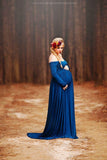 Miriam Gown • Long Sleeve Maternity Gown • Off the Shoulder Dress • Maternity Gown • Renaissance Gown • Soft Knit Maternity Gown • Bohemian • by Sew Trendy