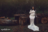 Penelope Gown • Boat Neck Gown • Slim Fit Maternity Gown • Lace Maternity Gown • Long Sleeve Lace Maternity Gown • by Sew Trendy