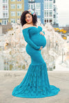 Priscilla Gown • Lace Maternity Gown • Priscilla Maternity Gown • Mermaid Style Maternity Gown • Long Sleeve Maternity Gown • by Sew Trendy