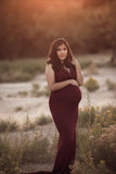 Rue Gown • Cowl Neck Maternity Gown • Fitted Knit Maternity Gown • Low Back Maternity Gown • by Sew Trendy