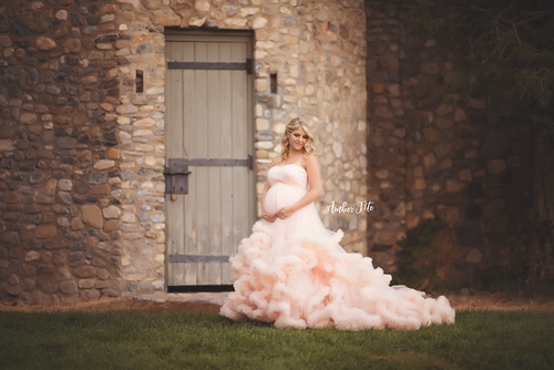Harlow Gown • Couture Ruffle Gown • Couture Maternity Gown • Belle Gown • Couture • by Sew Trendy