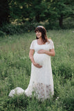 Josephine Gown • Lace Flutter Maternity Gown • Wedding Gown • by Sew Trendy
