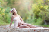 Kaleigh Gown • Sheer Chiffon Maxi Style Maternity Gown • Straight Top Bridesmaid Gown • Strapless Flowy Gown   by Sew Trendy