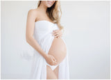 Mckenna Gown •  Lace Sweetheart Top Sheer Chiffon Maxi Style Maternity Gown • by Sew Trendy