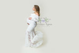 Priscilla Gown • Lace Maternity Gown • Priscilla Maternity Gown • Mermaid Style Maternity Gown • Long Sleeve Maternity Gown • by Sew Trendy