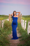 Vanessa Gown • One Shoulder Gown • Fitted Knit Gown • Pregnancy Gown • Slim Fit Maternity Gown • Wedding Gown • Party Gown • Holiday Dress • by Sew Trendy