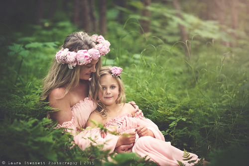 Mommy & Me Gown Set • Lillian & Cadence Set • Vintage Style Sheer Chiffon Maternity Gown • Vintage Girls Gown • by Sew Trendy