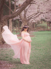 Faythe Gown • Sweetheart Sheer Gown • Chiffon Off the Shoulder Dress • Short Sleeve Maternity Gown • by Sew Trendy