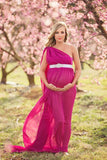 Petra Gown • Sheer Maternity Gown • Grecian Style Dress • Chiffon Gown • Maternity Photo Prop• by Sew Trendy