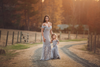 Mommy & Me Gown Set • Bella and Paisley Set • Lace Mermaid Maternity Gown • Off the Shoulder Gown • by Sew Trendy