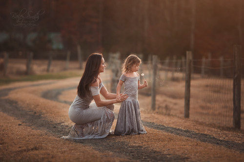 Mommy & Me Gown Set • Bella and Paisley Set • Lace Mermaid Maternity Gown • Off the Shoulder Gown • by Sew Trendy