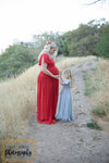Mommy & Me Gown Set • Faline & Frankie Set • Flutter Sleeve Knit Maternity Gown • Girls Flutter Sleeve Ruffled Gown • by Sew Trendy