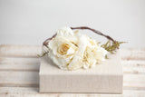 Sierra Floral Crown • Ivory Rose Floral Crown • Fern Grapevine Crown • Daisy Crown • Bridal Crown • Babys Breath Crown  | Ready To Ship • by Sew Trendy