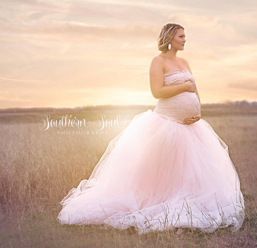 Morgan Deluxe Maternity Tutu and Sweetheart Lace Top Set • by Sew Trendy