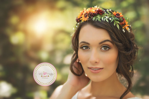 Kenna Floral Crown • Fall Floral Crown • Sunflower Floral Halo • Bohemian Crown • Fall Floral Crown • Autumn Halo | Ready To Ship • by Sew Trendy