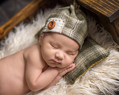 Newborn Hunter Green Plaid • Pillow Pant Hat Set • Newborn 3 Piece Hunter Set | Ready to Ship • by Sew Trendy