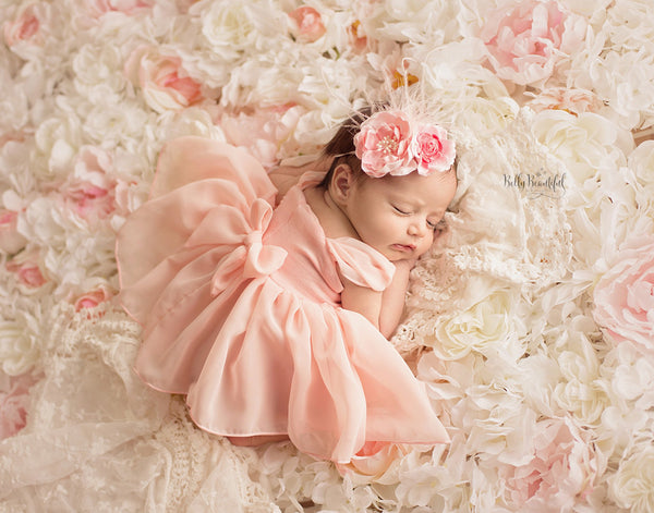Tia Dress • Newborn Princess • Newborn Sheer Dress • Sitter Set with Bow • Adorable Newborn Gown • by Sew Trendy
