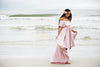 Keeley Gown • Hi Low Maternity Gown • Flowy Fit Maternity Gown • Off The Shoulder Gown • Knit Maternity Gown • Maxi Dress • Pregnancy Dress • by Sew Trendy