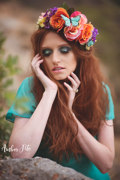 Iris Floral Crown • Iris Floral Butterfly Crown • Butterfly Crown • Whimsical Crown • Vibrant Crown • Flower Garden Crown | Ready To Ship • by Sew Trendy