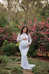 Selena Gown • Boat Neck Gown • Slim Fit Maternity Gown • Lace Maternity Gown • Sweetheart Maternity Gown • by Sew Trendy