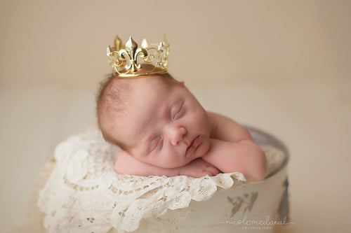Phillip Fleur-de-Lis Crown • Newborn Crown • Gold • Silver  | READY TO SHIP • by Sew Trendy