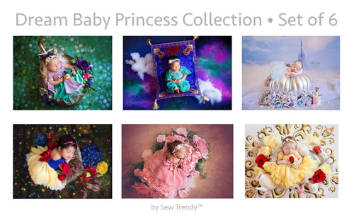 Princess Dresses SET OF 6 • Dream Baby • Princess Baby Dress • Sitter Princess Dress • Princess Newborn Gown • by Sew Trendy