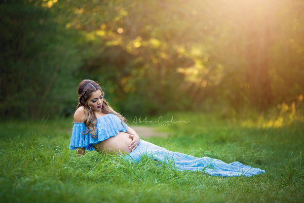 Allison Maternity Skirt • Fitted Maternity Skirt • Lace Mermaid Skirt •  Pregnancy Maxi Skirt • Maternity Skirt Dress • Pregnancy Skirt • by Sew Trendy