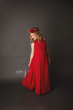 Mommy & Me Gown Set • Carolynne Gown • Coraline Gown • Chiffon Ruffle Maternity Dress • Chiffon Turtle Neck Pregnancy Gown • by Sew Trendy