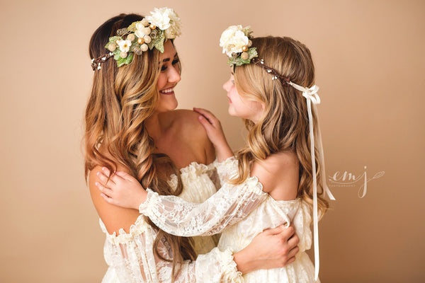 Katie Gown • Girls Lace Gown • Vintage Gown • Nightgown • Chemise • Off The Shoulder • Bohemian Style Dress • Renaissance Gown • by Sew Trendy