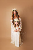 Mommy & Me Gown Set • Valerie & Katie Set •  Lace Maternity Gown • Vintage Lace Dress • Maternity Lingerie Robe • Vintage Bohemian Dress • by Sew Trendy
