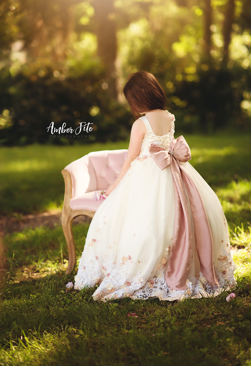 Delilah Girls Gown • Girls Couture Embroidered Tutu •  Floral Tutu • Girls Corset Tutu • Girls Couture • Princess Photo Shoot • Flower Girl Dress • by Sew Trendy