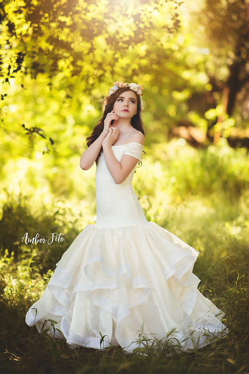 Valencia Gown • Girls Off the Shoulder Gown • Lace Gown • Couture Gown • Flower Girls Dress | by Sew Trendy