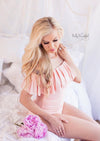 Valentina Bodysuit • Knit Body Suit • Flounce Bodysuit • Bodysuit Maternity Top • Bodysuit Top • Leotard Shirt • Bodysuit with Snaps • by Sew Trendy