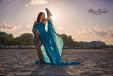Marissa Gown • Long Flowing Sheer Chiffon Straight Top Maternity Gown • by Sew Trendy