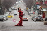 Emerlie Gown • Fitted Maternity Gown • Long Sleeve Maternity Gown • Slim Fit Maternity Gown • Maxi Dress  • by Sew Trendy