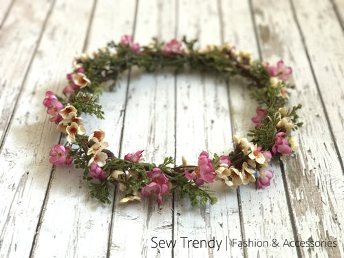 Emersyn Flower Crown • Simple Flower Crown • Wedding Flower Crown • Flower Girl Crown | Ready To Ship • by Sew Trendy